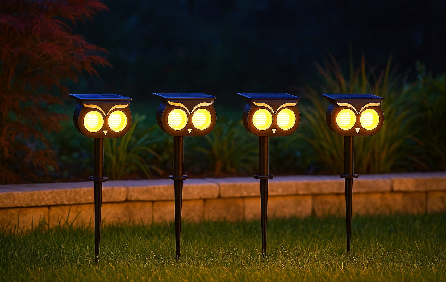 Set 4 Foco Solar LED Estaca Decorativa 3000K para JardÃn