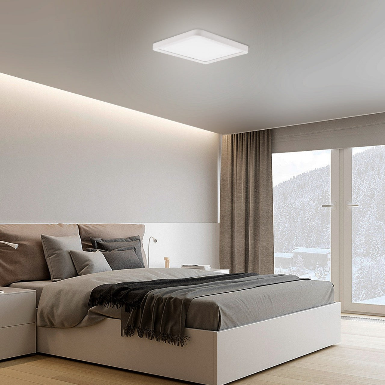 Foco Led Panel Plafon Sobrepuesto Cuadrado 24w Luz Fria