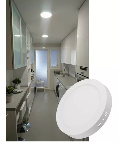 Plafon Techo Redondo 24w Panel Sobrepuesto Luz Fria 220V