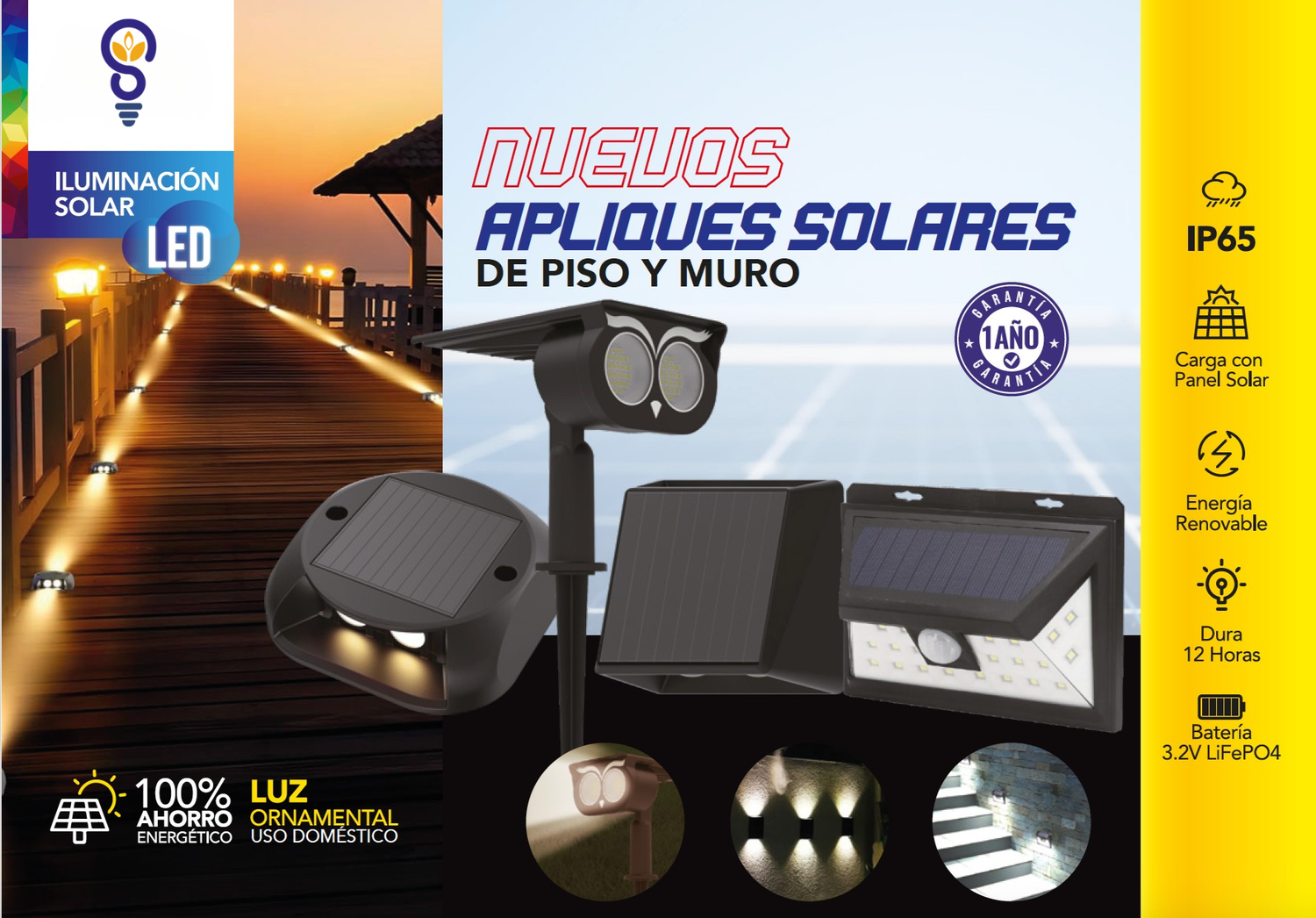 APLIQUES SOLARES DE PISO Y MURO