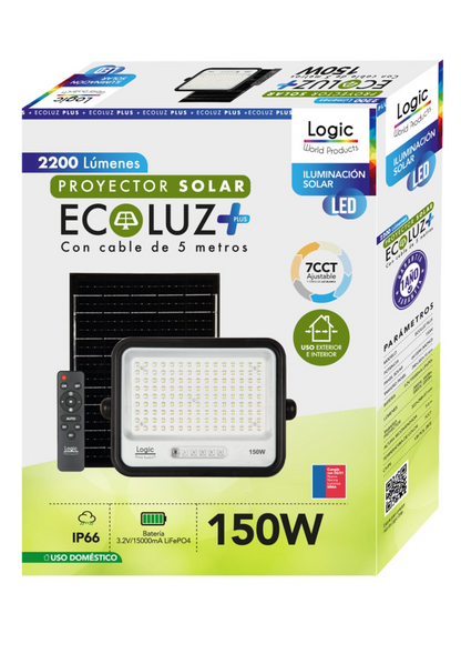 Foco Proyector Solar Led De 150W 7 Cct Ecoluz Plus