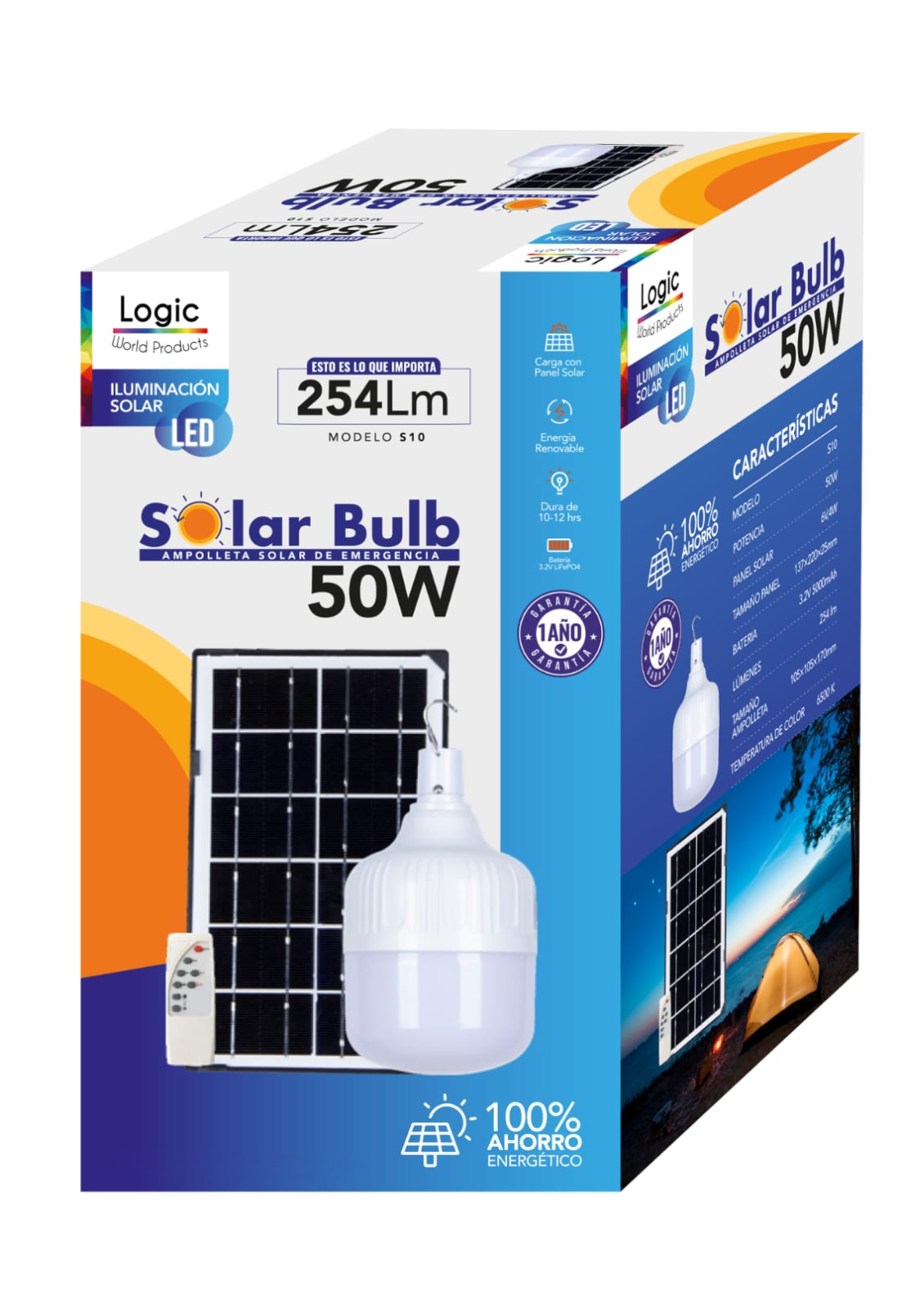 Ampolleta De Emergencia Solar Portátil De 50 W