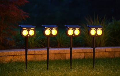 Set 4 Foco Solar LED Estaca Decorativa 3000K para Jardín