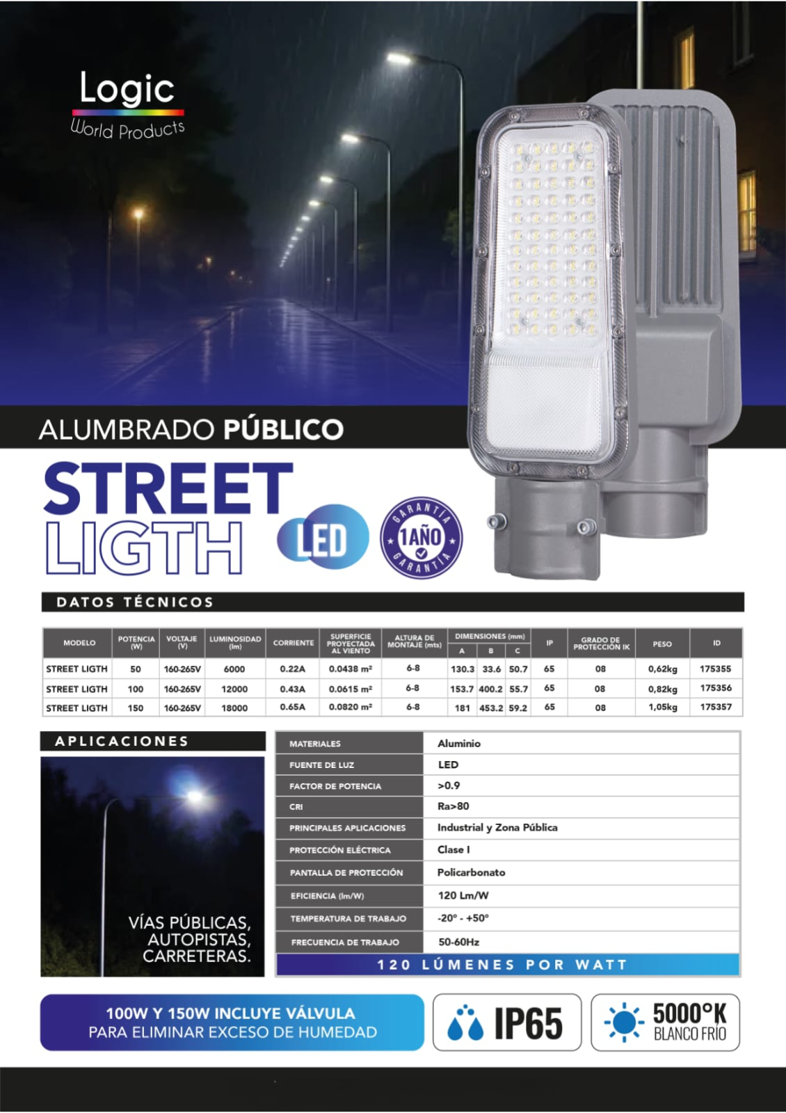 Luminaria Publica Led Street Light 50 W - 220v