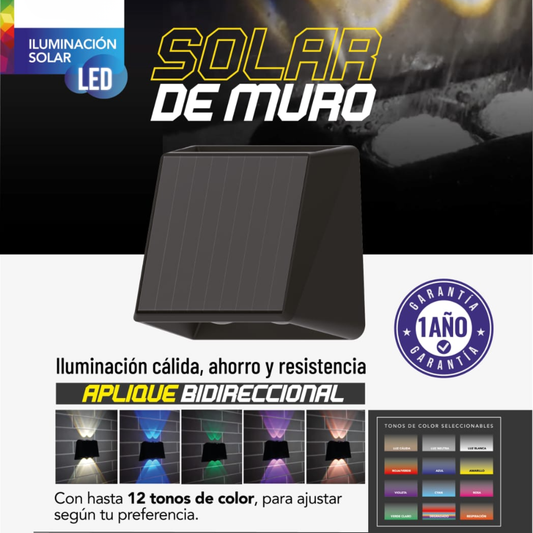 Aplique Led  Bidireccional Muro 12 Colores