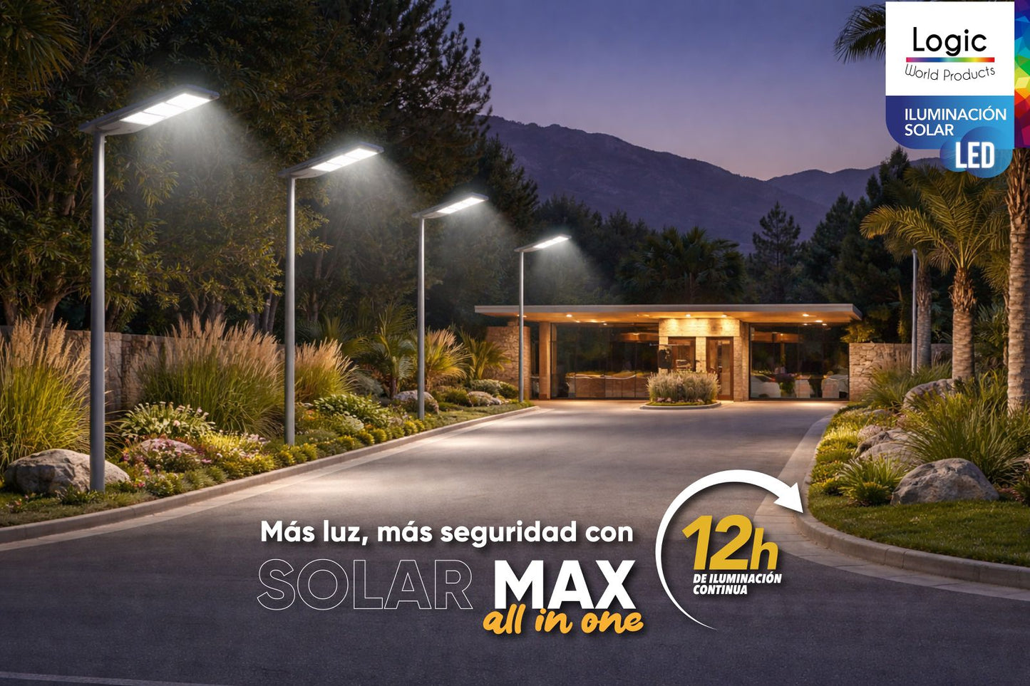 Luminaria Solar LED 800W All In One 5000lm Sensor Movimiento