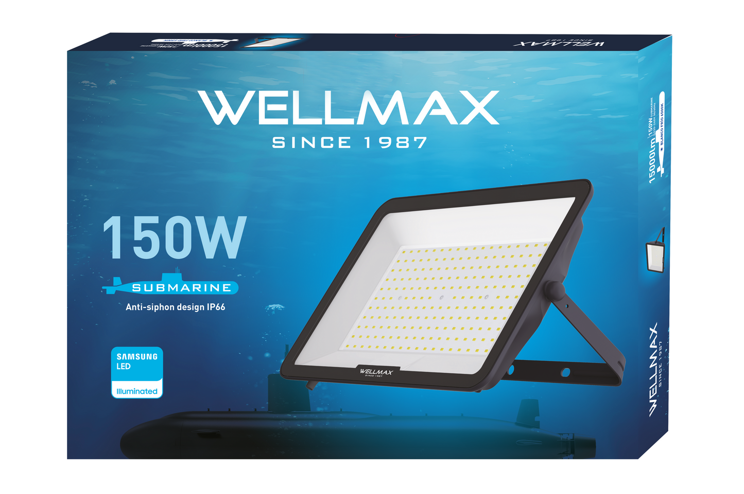FOCO LED EXTERIOR WELLMAX  LINEA SUBMARINE 150W