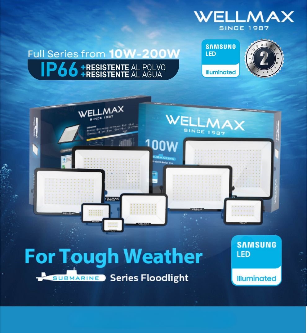 FOCO LED EXTERIOR WELLMAX LINEA SUBMARINE 150W – SPOTLED