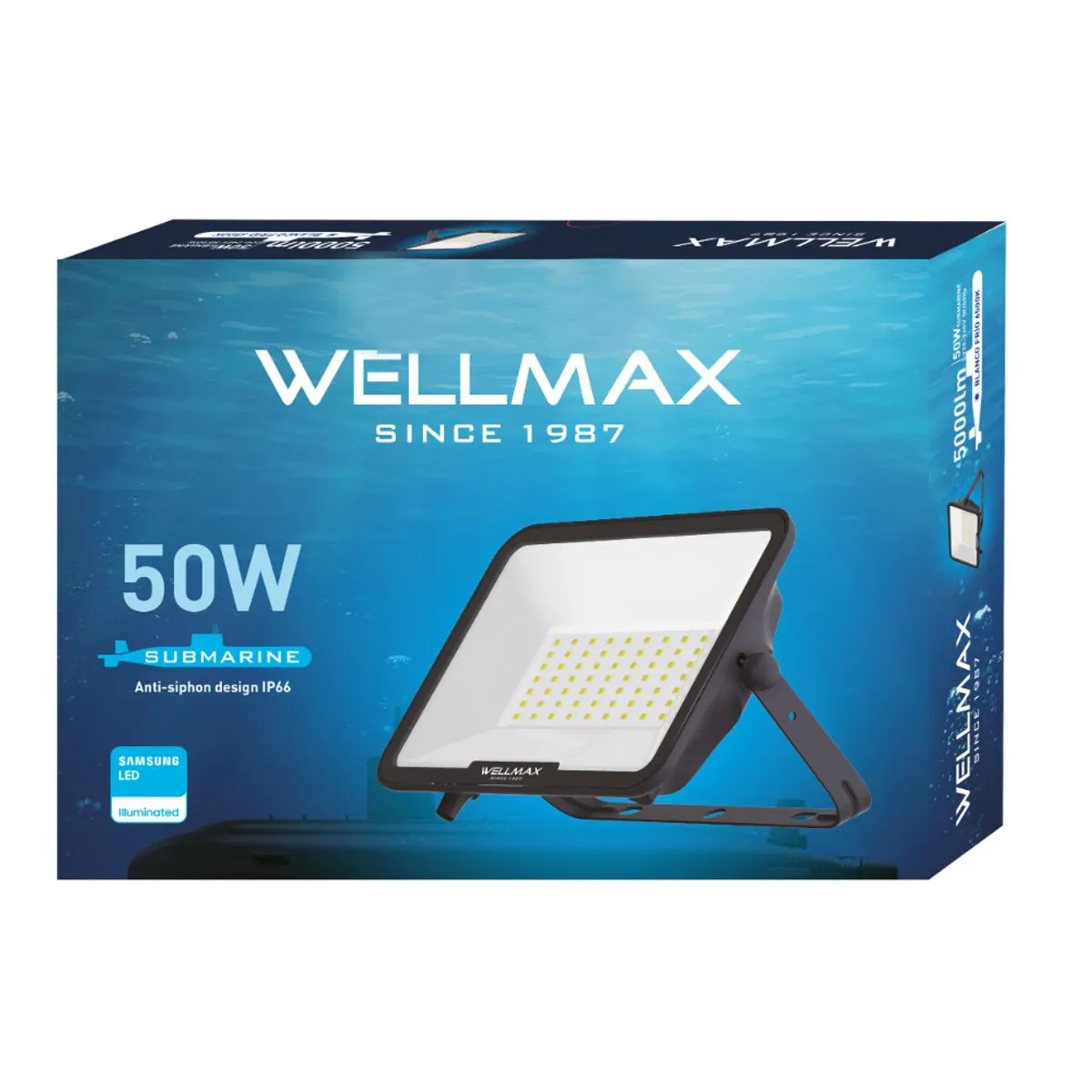 FOCO LED EXTERIOR WELLMAX  LINEA SUBMARINE 50W