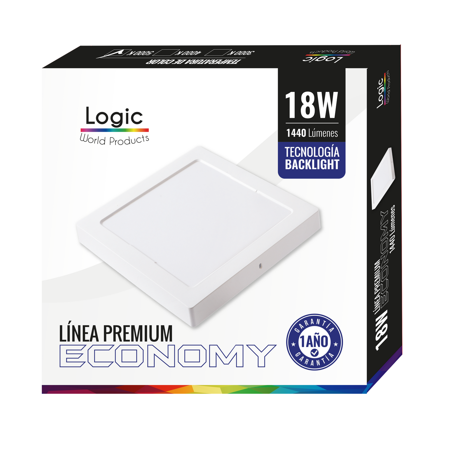 Plafon Techo Foco Sobrepuesto Panel Led Lampara Cuadrado 18w