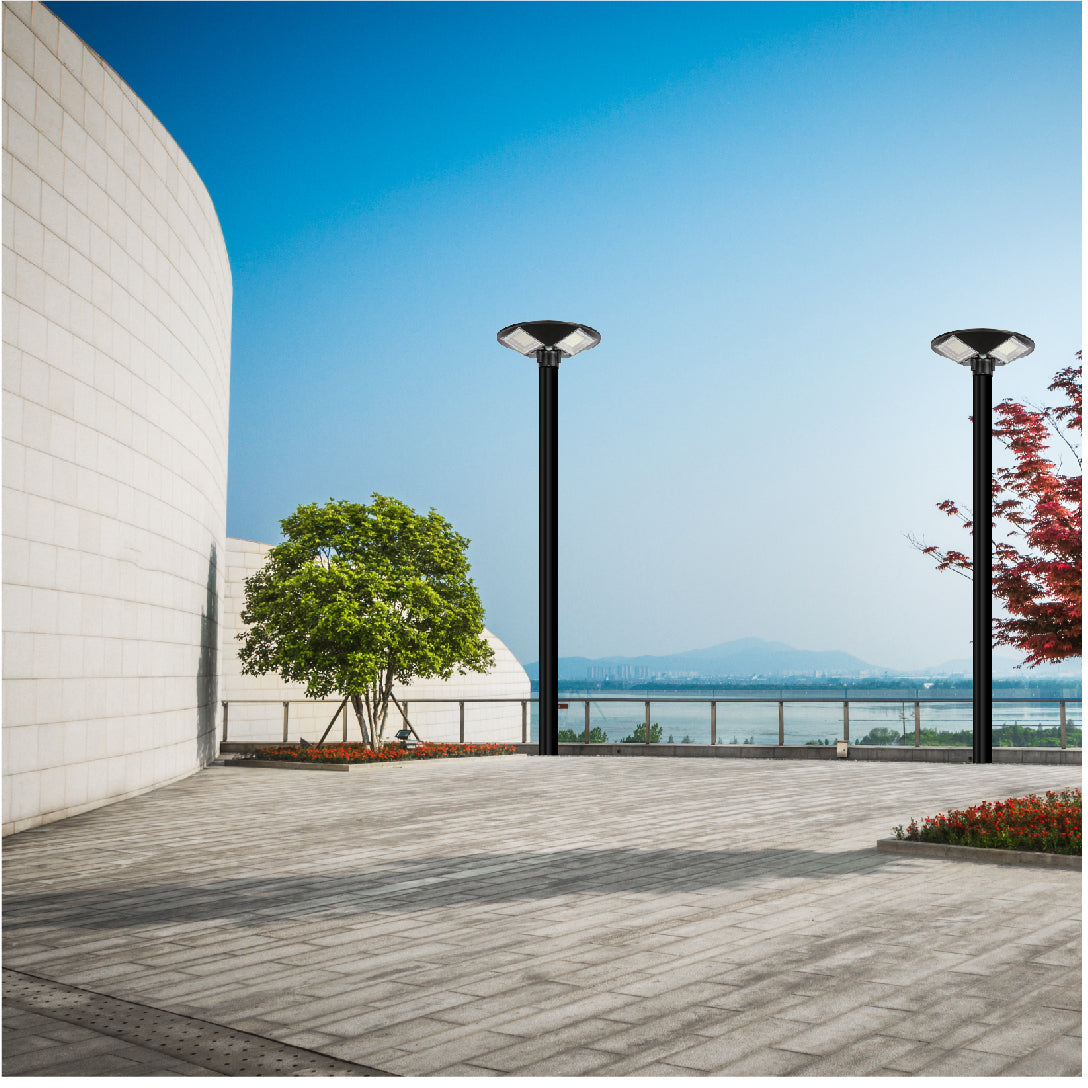 Farola Solar Pagoda S07 150W para Condominios, Patios y Jardines