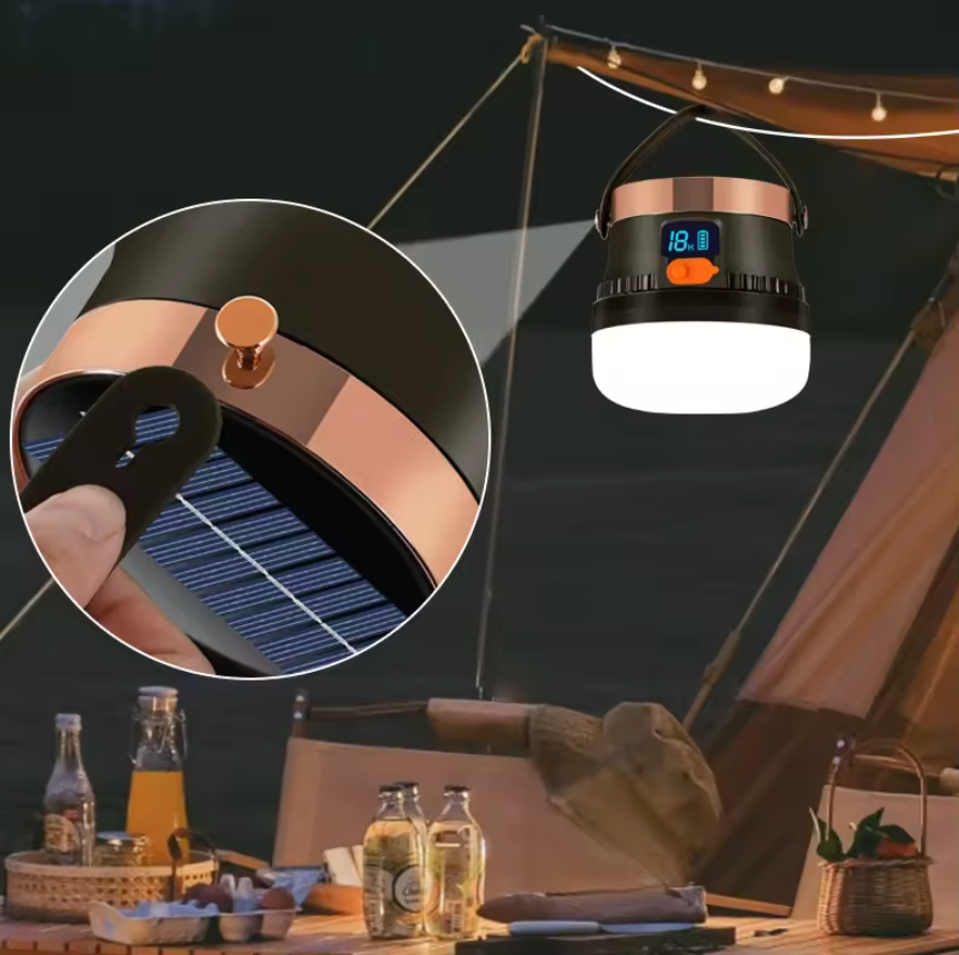 Lampara Solar Recargable Para Camping 150W LED IP65 Emergencia