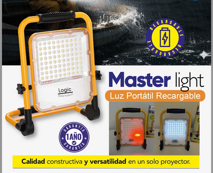 Foco Led De Trabajo Recargable 30w 900lm Ip65 Exterior Y Taller